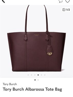 Tory Burch Perry Albarossa Tote in Deep Wine